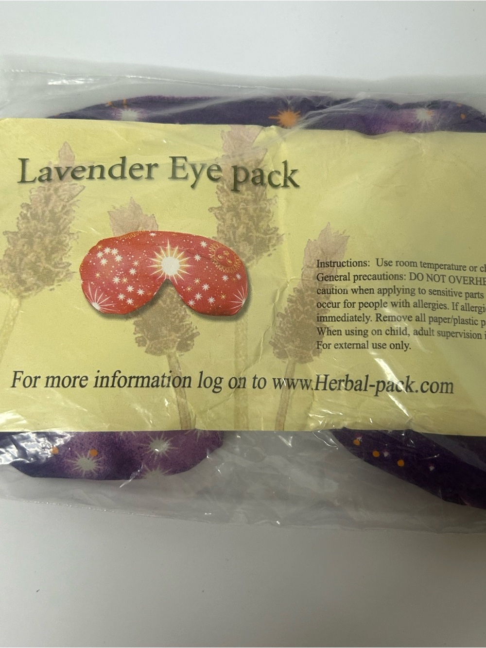 Lavender Eye Aromatherapy Pillow Comfort Spa Purple Moon Sun New in packaging - Picture 4 of 5